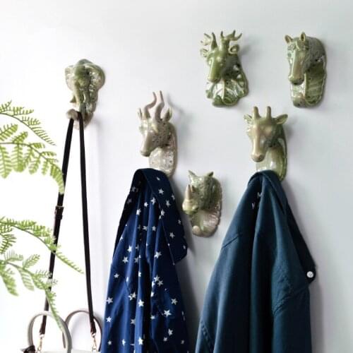 1Pc Nordic Animal Coat Hook Wall Hanging Hooks Porch Decor Home Decoration Deer Head Hat Key Hanger