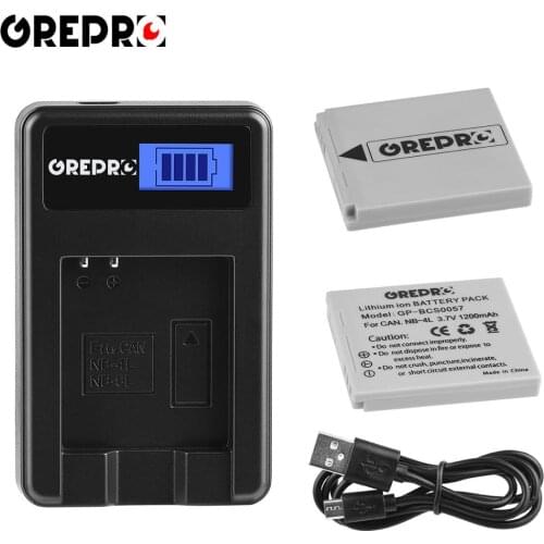 NB-4L NB 4L NB4L Li-Ion Battery with USB LCD Charger for Canon IXUS 60 65 80 75 100 I20 110, 115, 120, 130, 117, 220, 225