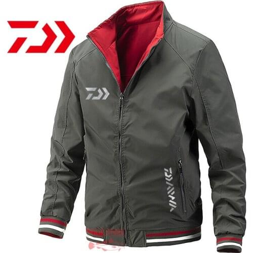 Daiwa Fishing Clothes Mens Spring Autumn Double-sided Outdoor Sports Windproof Jacket Casual Climbing Jacket Fishing Clothe