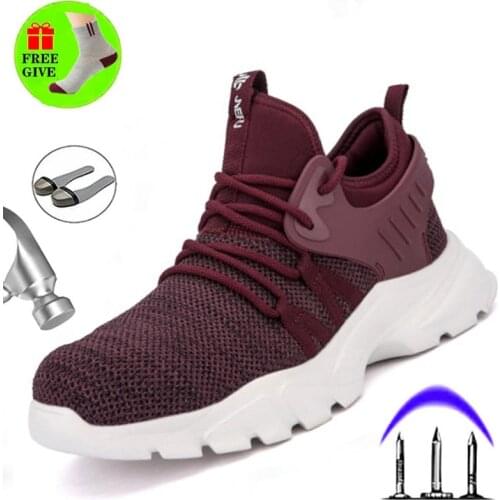 CE Approved Mens Steel Toe Boots Mens Outdoor Non-slip Breathable Safety Protective Work Shoes Puncture Proof Shoes