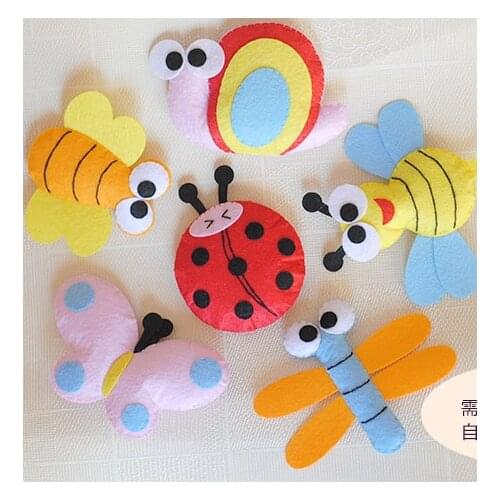 Butterflies and dragonfly snail Fabric Felt kit Non-woven cloth Craft DIY Sewing set Felt Handwork Material DIY needlework suppl