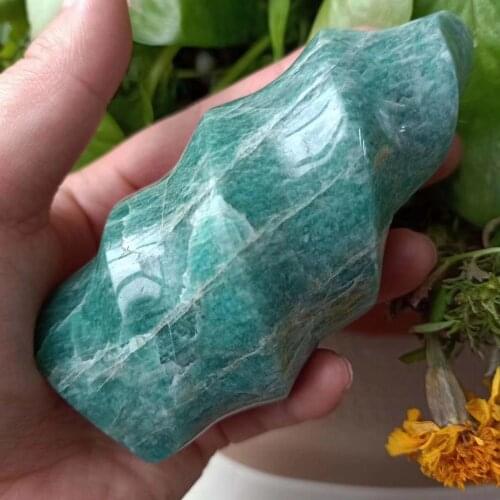 MOKAGY 500g-700g Natural Amazonite Healing Crystal Freeforms for Feng Shui 1pc