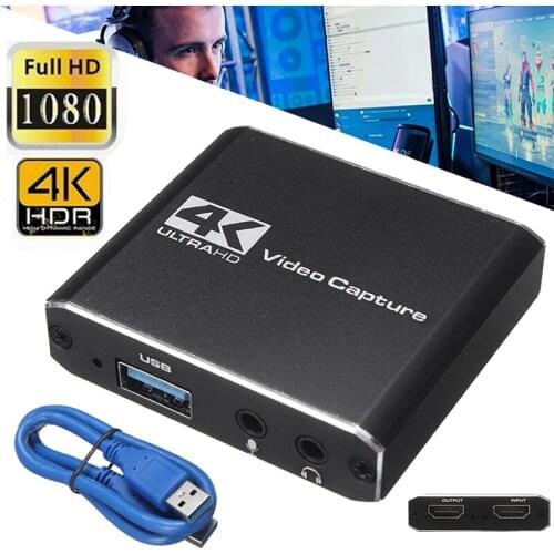 Portable 4K 1080P HDMI-compatible to USB3.0 HD Video Capture Card Durable Audio Converter Live Recording Box