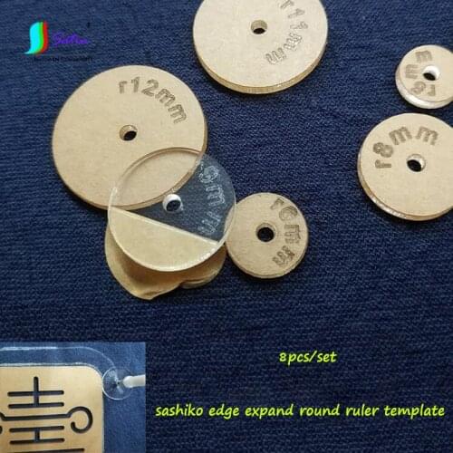 Sashiko Edge Expand Diy Tool 8pcs Round Ruler Home Embroidery Acrylic Template Aid Wheel Line Drawing Device Sashiko Ruler