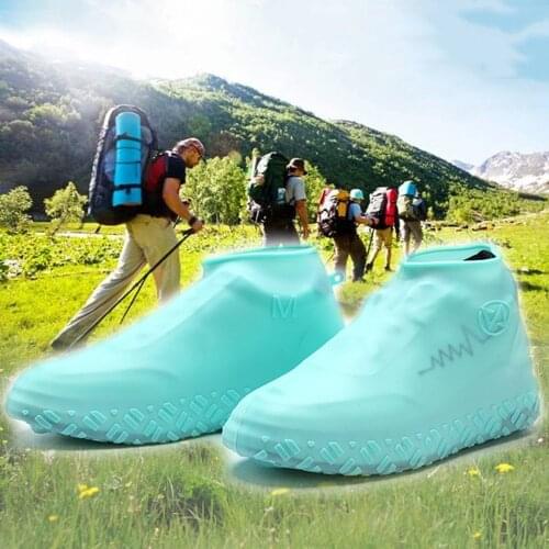 Silicone Reusable Rain Shoes Covers Waterproof Slip-resistant Rain Boot Overshoes Men&Women Shoes Accessories