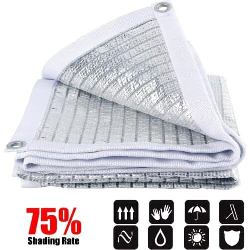 75% Sunshade Net Garden Awnings NEW Aluminum Foil Sun Shade Net Reflective Sun Shelter Sunshade Sails Outdoor Sun Sailing