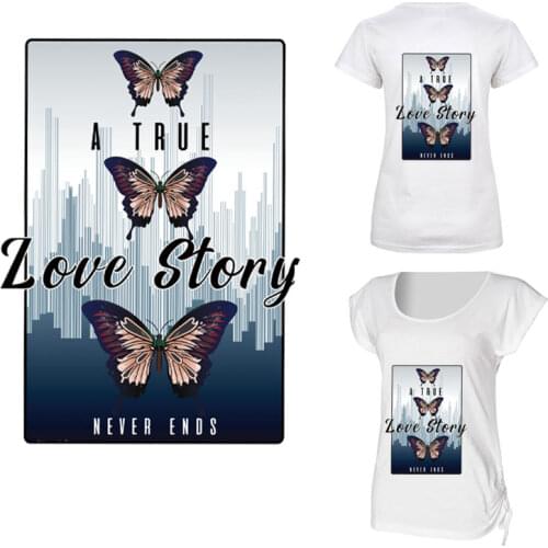 Iron On Heat Transfers Vinyl Sticker Beautiful Butterfly Patch A-level Washable Stripe Patches On Clothes Decoration Applique