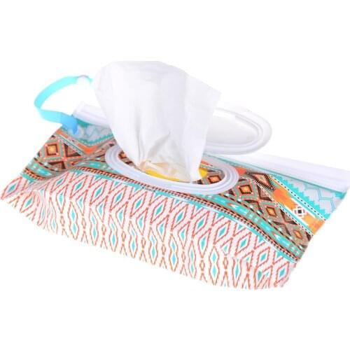 Easy-carry Snap-strap Wipes Container Eco-friendly Wet Wipes Bag Clamshell Cosmetic Pouch Clutch and Clean Wipes Carrying Case