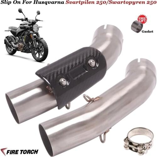 Motorcycle Exhaust Escape Modified Stainless Steel 51mm interface Middle Link Pipe For Husqvarna Svartpilen 250 Swartopyren 250