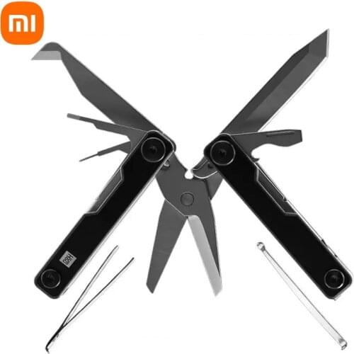 XIAOMI Mijia 10 In1 Tools Multifunctional Tools Blade Folding Pliers Camping Hiking Cycling Portable Scissors Opener Huohou
