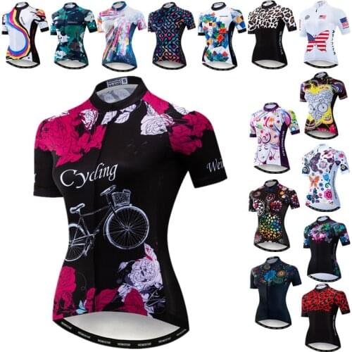 Weimostar Uniforme Womens Cycling Jersey Tops Summer Pro Team Bicycle Clothing Anti-Sweat MTB Bike Jersey Racing Cycling Shirt