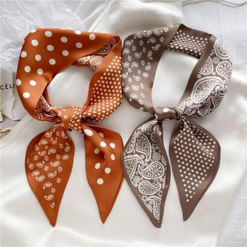 Luna&Dolphin Women Vintage Style Wide Ribbon 100X10cm Paisley Dot Plaid Printed Long Scarf Headbands Neckerchief Streamer Choker