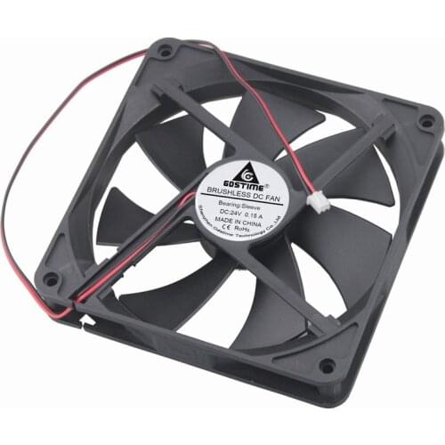 1PCS Gdstime DC 24Volt 2Pin Brushless Electric Cooling Fan 140mm 140x140x25mm 14025s