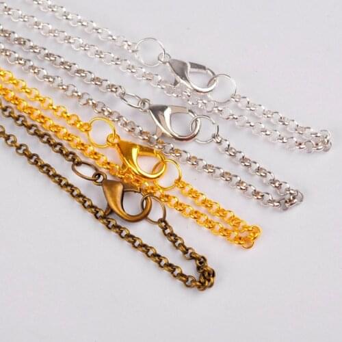 100pcs 40-80cm 2mm Rolo Chain Necklace Chains Findings Pendant Chains Jewelry Making Supplies