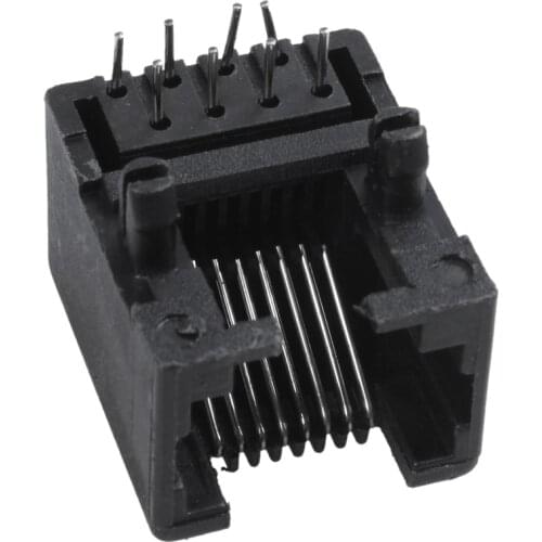 20pcs RJ45 8P8C Computer Internet Network PCB Jack Socket Black