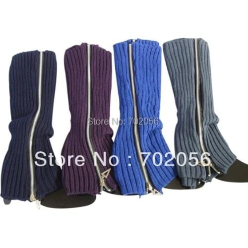 2016 Zipper down twist Knitted Leg Warmers Boot Covers 20 pairs/lot mixed colors #3470