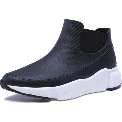 340-841TONGPU Women Shoes Slip On Black Shoes Sneakers Waterproof Rain Footwear