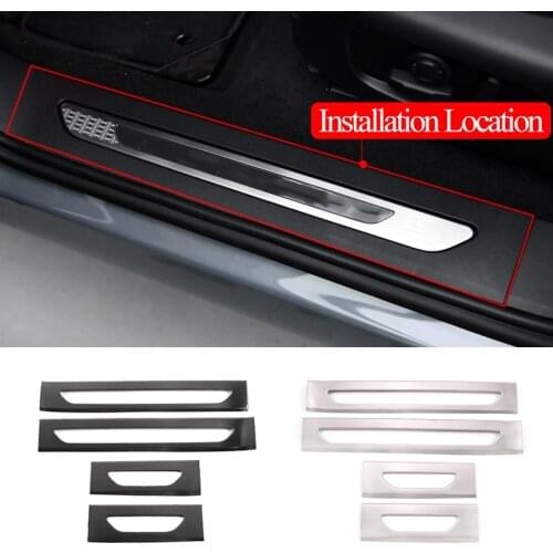 4 Pcs For Land Rover Range Rover Evoque L551 2020 Stainless Steel Car Door Sill Protector Plate Cover Trim Accessory