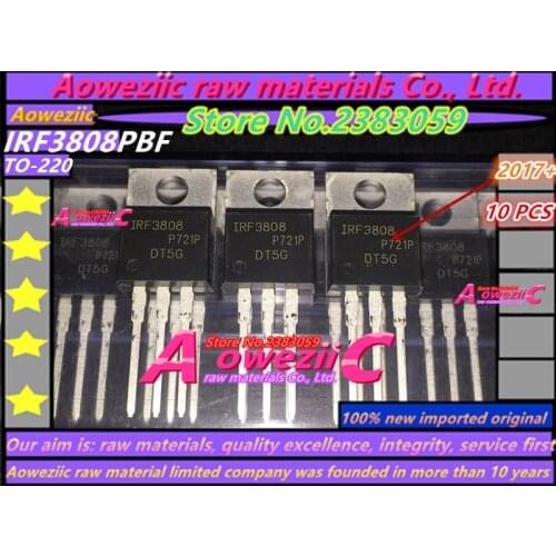 Aoweziic 2017+ 100% new imported original IRF3808PBF IRF3808 TO-220 N channel MOS tube 75V 140A