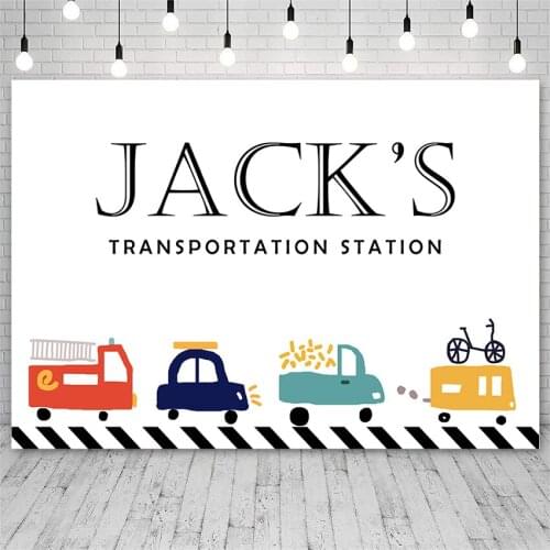 Avezano Birthday Party Customized Background Transportation Station Boy Decor Vinyl Backdrops Photo Studio Photophone Photozone