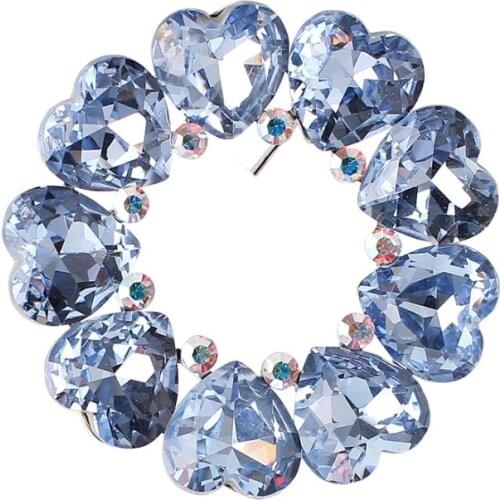 BEADSLAND Alloy Heart Shape Circle Brooch Scarf Buckle Elegant Fashion Jewelry Woman Gift