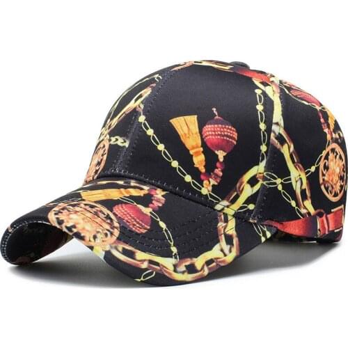 New Fashion Lantern Chain Print Baseball Caps Women Men Outdoor Black Trucker Cotton Cappellino Snapback Gorras Hombre cap
