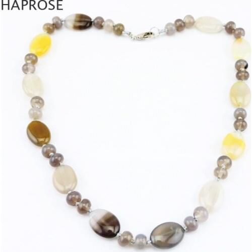Ethnic Agate Necklace Fashion Boutique Jewelry Agate Necklace Multicolor Round Gray Agate Beads Sequins Necklace Friends Gifts