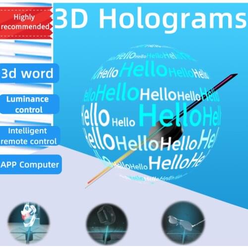 3D Holographic Projector Fan Vertical Rotation Dynamic Display Imaging Suspension LED Full Color Wall-Hanging Advertiser