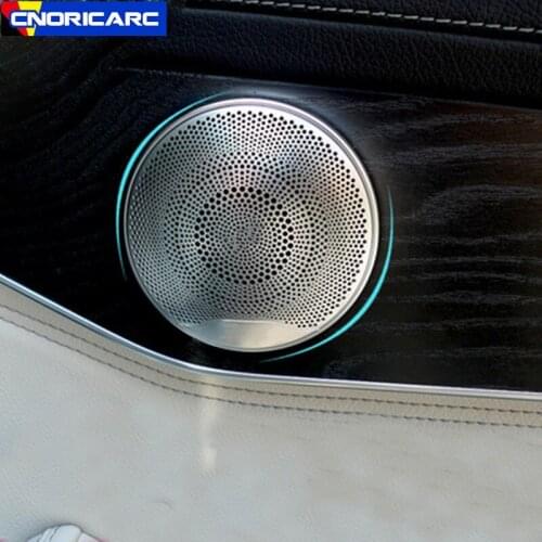 Car Door Audio Speaker Cover Trim Decoration For Mercedes Benz C Class W205 2015-2018 Interior Loudspeaker Accessories