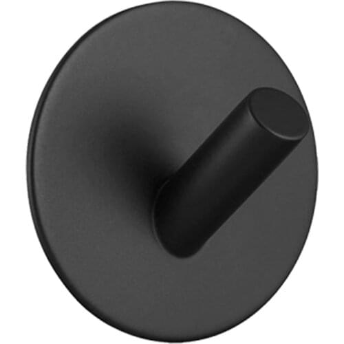 4pcs Stainless Steel Robe Hook Black Silver Towel Hook Self Adhesive Wall Hanger Kitchen Bathroom Accessories Hanger