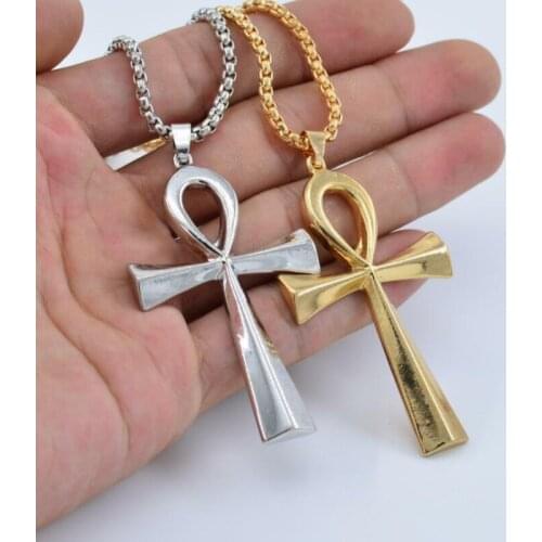 Fashion Women Mens Hip-Hop Punk Cross Crucifix Necklace Hand Pendant Choker Sweater Chain Cuban Within Link Necklace