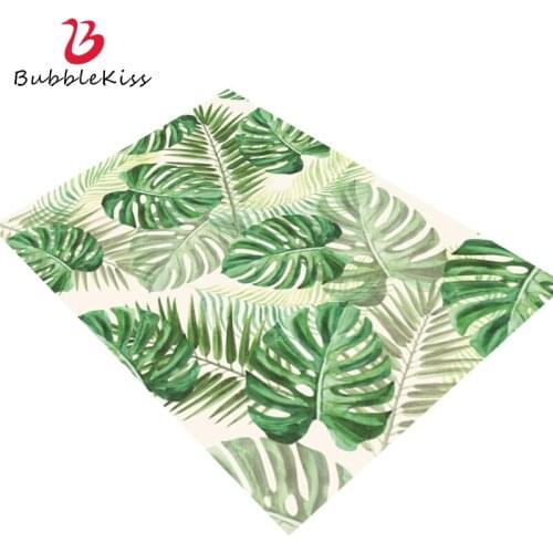 Bubble Kiss Modern Rugs And Carpets For Living Room Green Leaves Pattern Home Decor Rugs Soft Tea Tables Non-Slip Floor Carpets