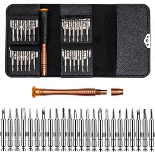 Leather Case 25 In 1 Precision Torx Screwdriver Set Mobile Phone Repair Tool Kit Multitool Hand Tools For Iphone Watch Tablet PC