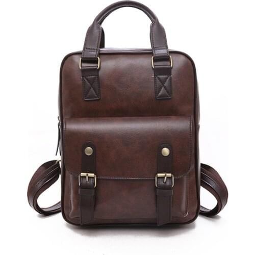 2021 New Girls Waterproof Vintage Laptop Leather Big Travel Backpack Women Backpacks Students School Bags for Teenage Handbag