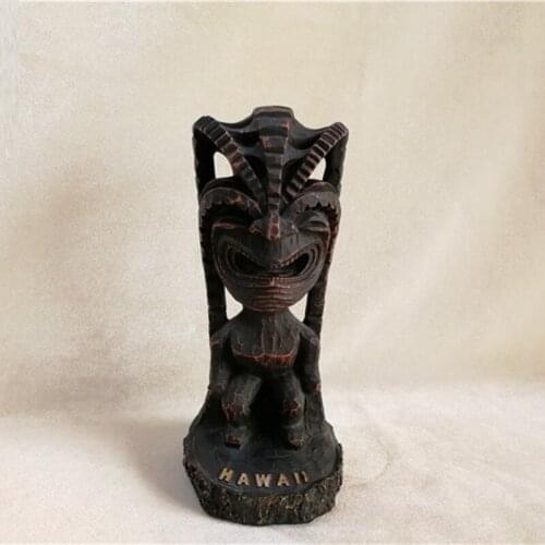 GREAT MOTHER ART SCULPTURE DECORATION IMITATION WOOD TIKI GOD OF LUCK STATUE RESIN CRAFTS HOME DECORATION R4720