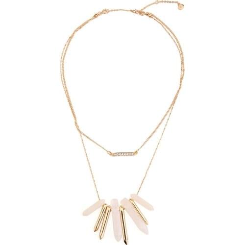 New Resin Zinc Alloy Layer Pendants Necklaces For Women Cute Layer Charms Chain Necklaces Fashion Jewelry Colliers Colar Collar