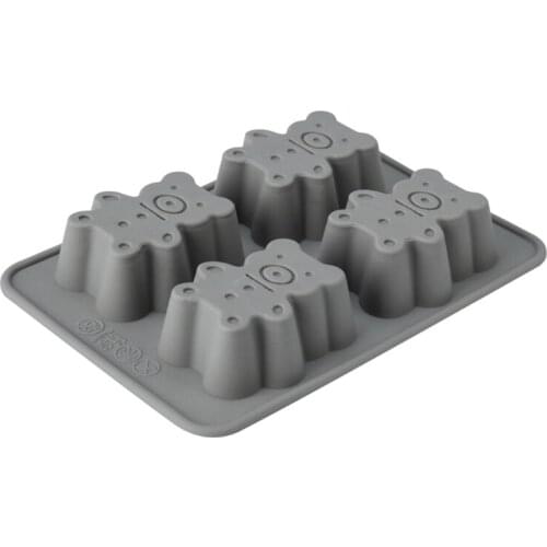 Bear Shape Making Tray Silicone Material 4 Cavities Use to Make Candy Soap Gelatin Cupcake Topper Chocolate and Ice Tray