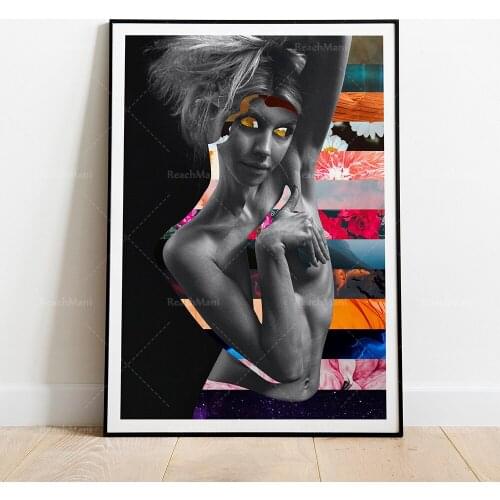 Psychedelic Art Print-'Illusion Inside', hippie poster, woman, illusion, psychedelic, colorful decorative poster