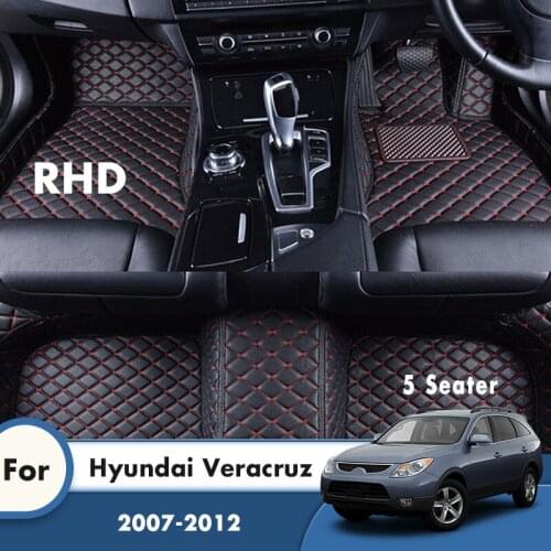 RHD Custom Car Floor Mats For Hyundai Veracruz 2012 2011 2010 2009 2008 2007 5 Seater Carpet Car Styling Accessories Foot Pads