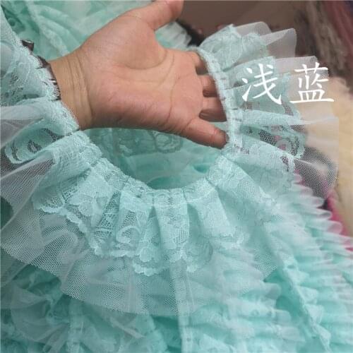 8cm wide Luxury embroidery Lace Ribbon fabric trim collar 3D sewing DIY tassel applique tulle guipure decor