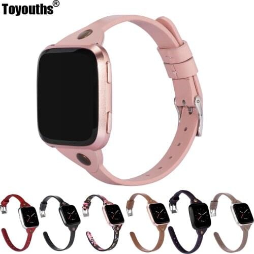 Luxury Leather Bracelet Strap For Fitbit Versa Women Men Smart Watch Band Loop For Fitbit Versa Fitness Bracelet