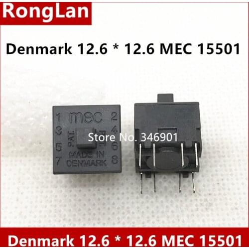 [SA]Denmark 12.6 * 12.6 MEC button switch lock-free eight-foot -way trip reset button switch 15501--20pcs/lot