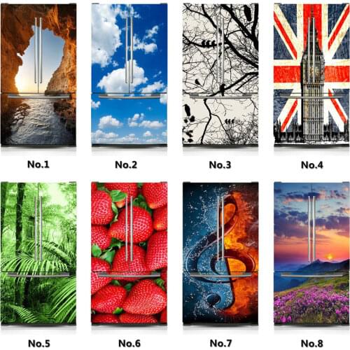 Wholesales SelfAdhesive Fridge Sticker Cover Refrigerator Door 3d Wallpaper Kitchen Accessories