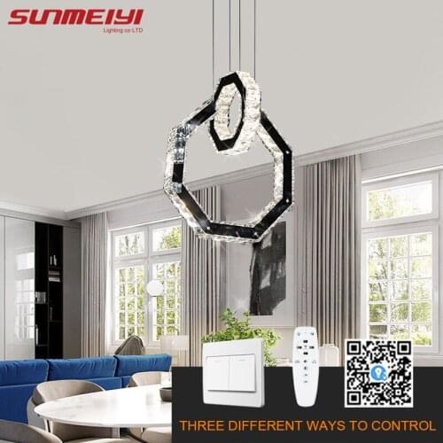 Nordic LED Chandeliers For Kitchen Dining Table Dimmable Crystal Chandelier Lighting Hanging Pendant Art deco Loft Stairs lustre
