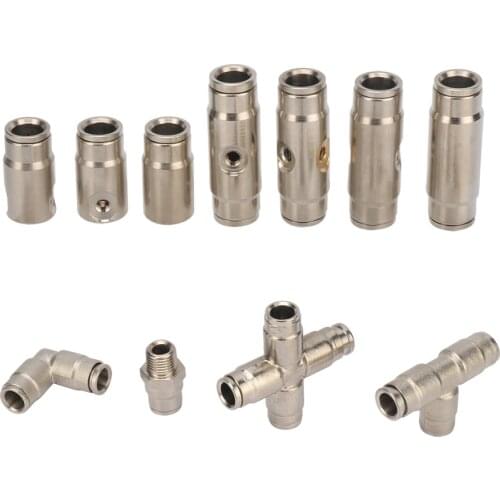 3/8" Slip-lock Straight Tee Elbow Connector 9.52mm Pipe End Cap 3/16" Female Thread Nozzles Hole Home Plumbing Pipe Fittings