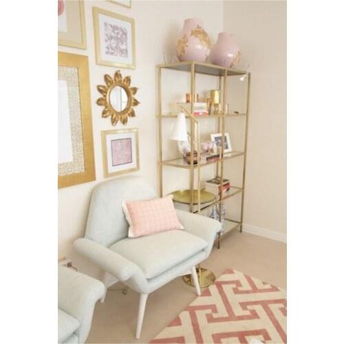 Modern Gold Metal Bookcase coffe table