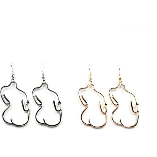 Jewelry fashion retro human body contour alloy texture abstract figure earring