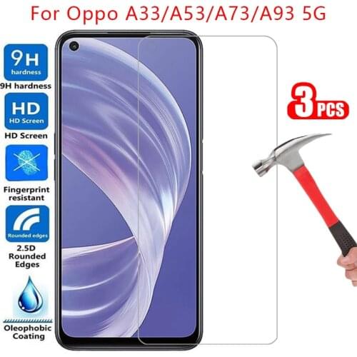 Tempered glass screen protector for oppo a33 a53s a53 a73 a93 5g case cover on a 33 53 s 53s 73 93 protective phone coque bag 9h