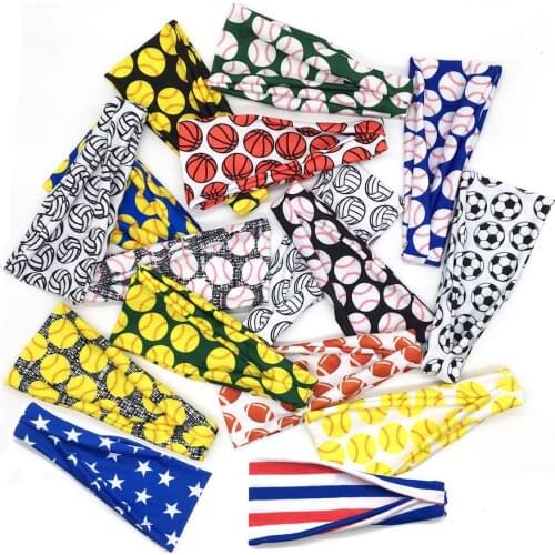 2019 rugby football Wide Cotton Stretch Women Headbands Headpiece Headwrap Turban Headwear Bandage Hair Bands Bandana Fascinator