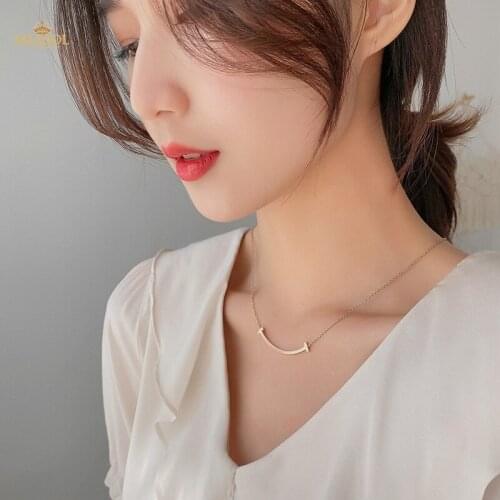 Japanese Korean Style Womens Necklace New Rose Gold Stainless Steel Neck Chain 2021 Simple Beautiful Fashionable Girls Jewelry